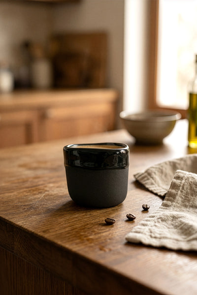 Must Siyah Mavi Hareli El Yapımı 2 Li Kahve Fincanı 8636