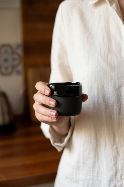 Must Siyah Mavi Hareli El Yapımı 2 Li Kahve Fincanı 8636