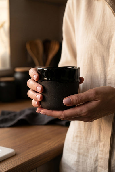 Must Siyah Mavi Hareli El Yapımı 2 Li Mug 8637