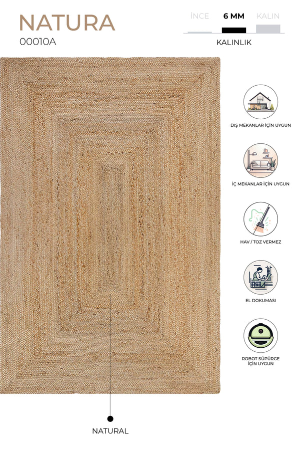 Natura Natural Jüt Halı 00010A