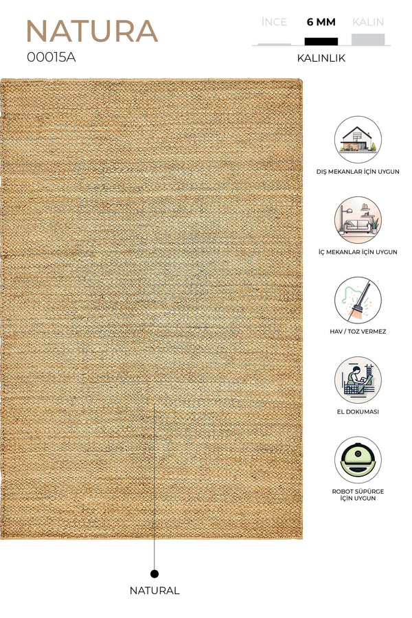 Natura Natural Jüt Halı 00015A