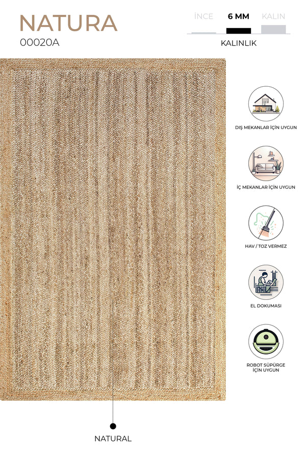 Natura Natural Jüt Halı 00020A