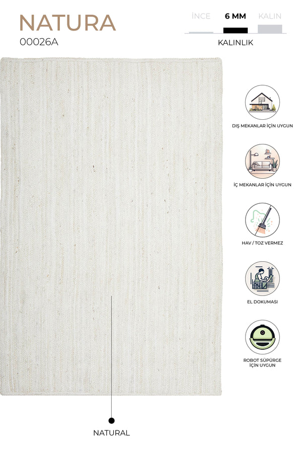 Natura Natural Jüt Halı 00026A