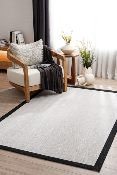 Fresco Soft Gri Siyah Yıkanabilir Halı A3936A
