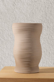 Ophelia Taş Dokulu Vizon Seramik Vazo 19x19x27,5cm 8587