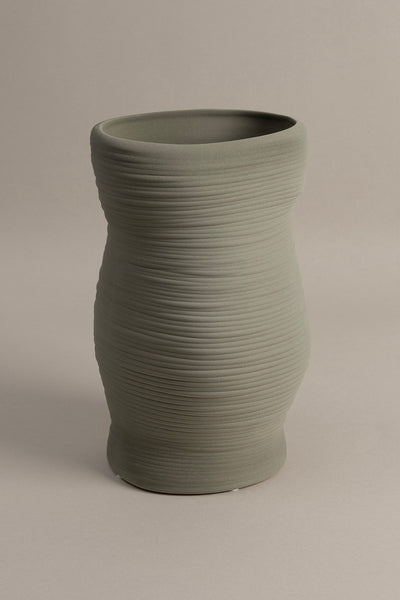 Ophelia Taş Dokulu Yeşil Seramik Vazo 19x19x27,5cm  8588