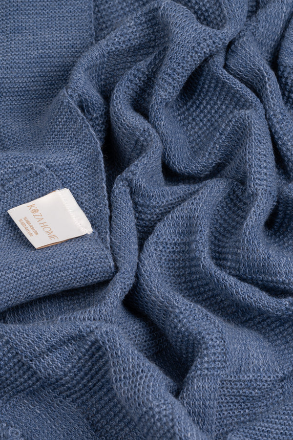 Plaid Mavi Yün Akrilik Tek Kişilik Çocuk Battaniyesi 33666