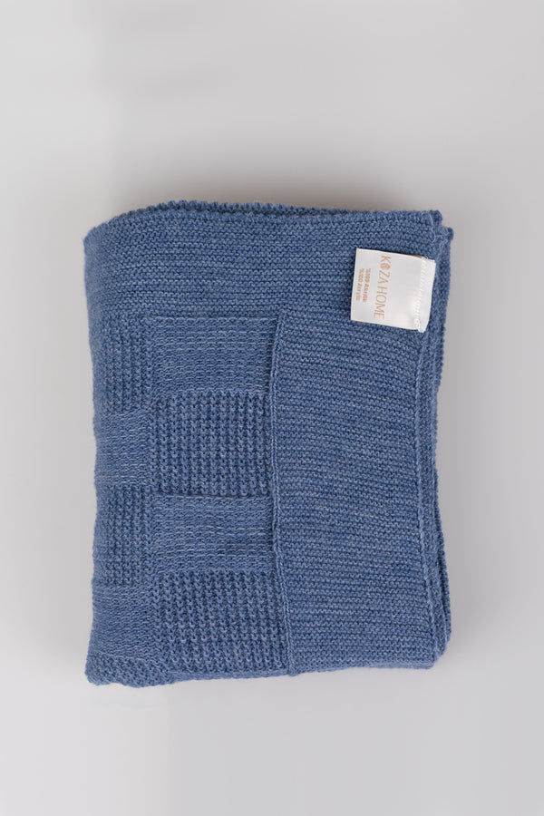 Plaid Mavi Yün Akrilik Tek Kişilik Çocuk Battaniyesi 33666