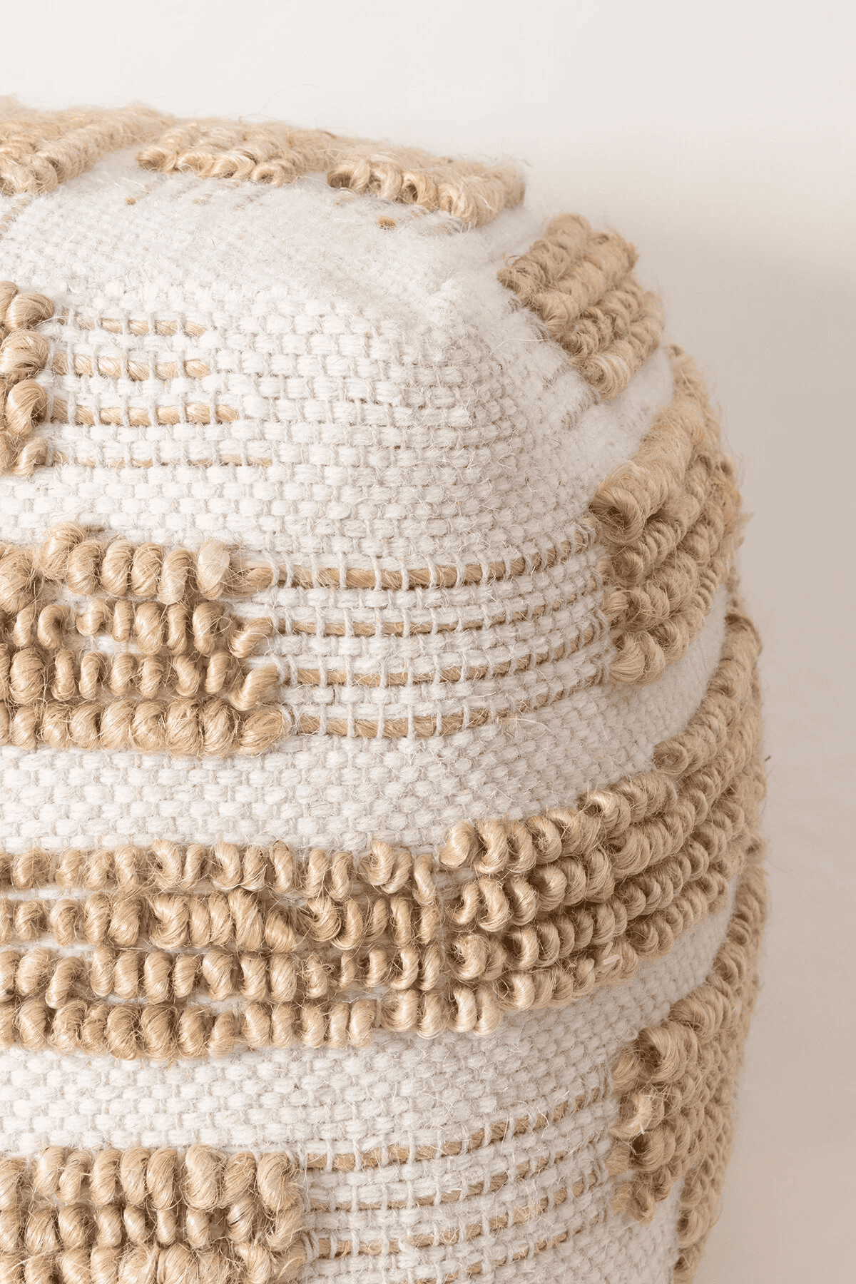 Pure Çizgi Detaylı Krem Natürel Puf 40X40 4275