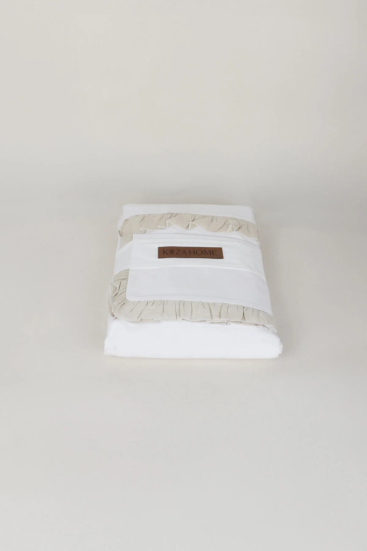 Pure Ekru Krem Fırfırlı Nevresim Takımı 200X220 4702