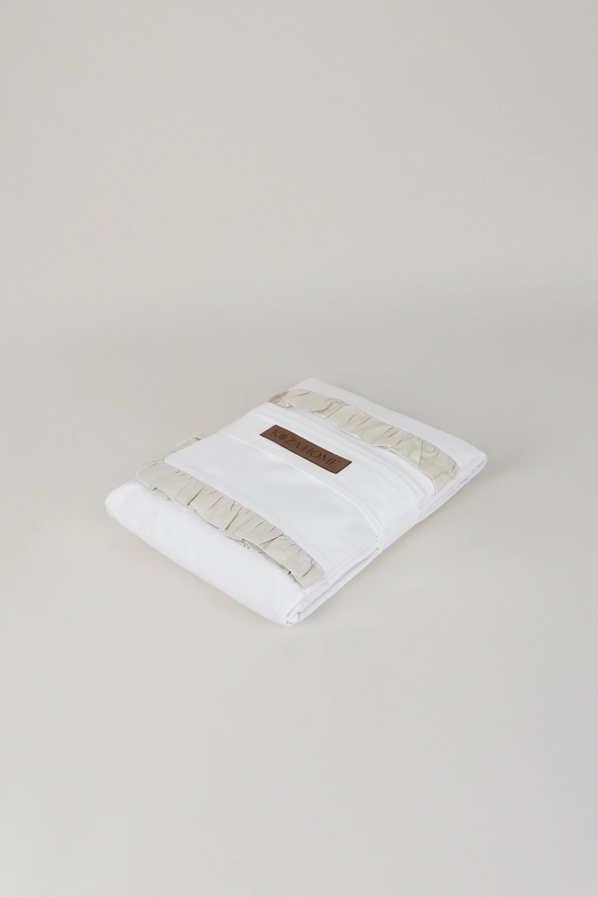 Pure Ekru Krem Fırfırlı Nevresim Takımı 200X220 4702
