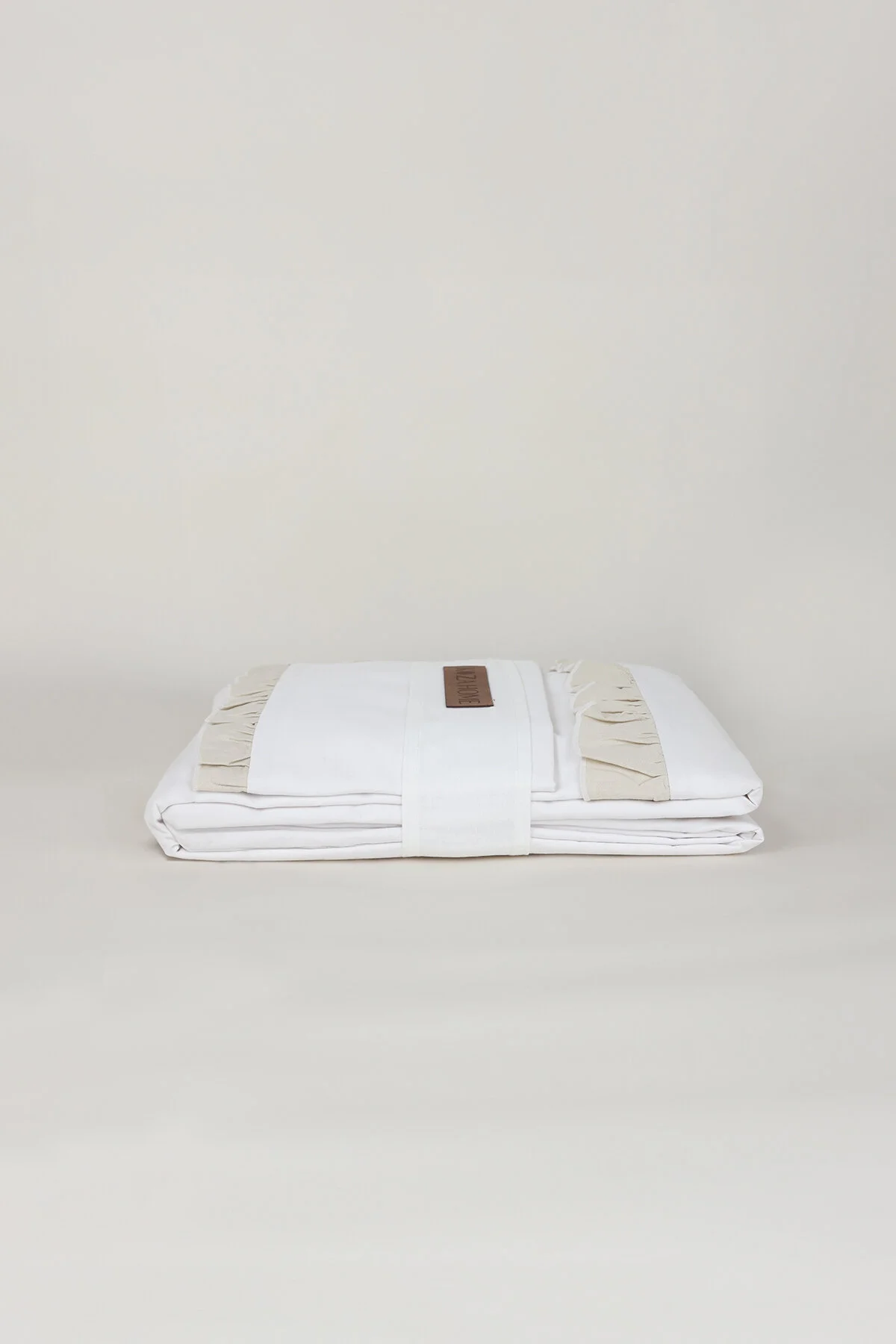 Pure Ekru Krem Fırfırlı Nevresim Takımı 200X220 4702