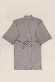 Raw Pamuk Gri Sabahlık Kimono S-M 1517A