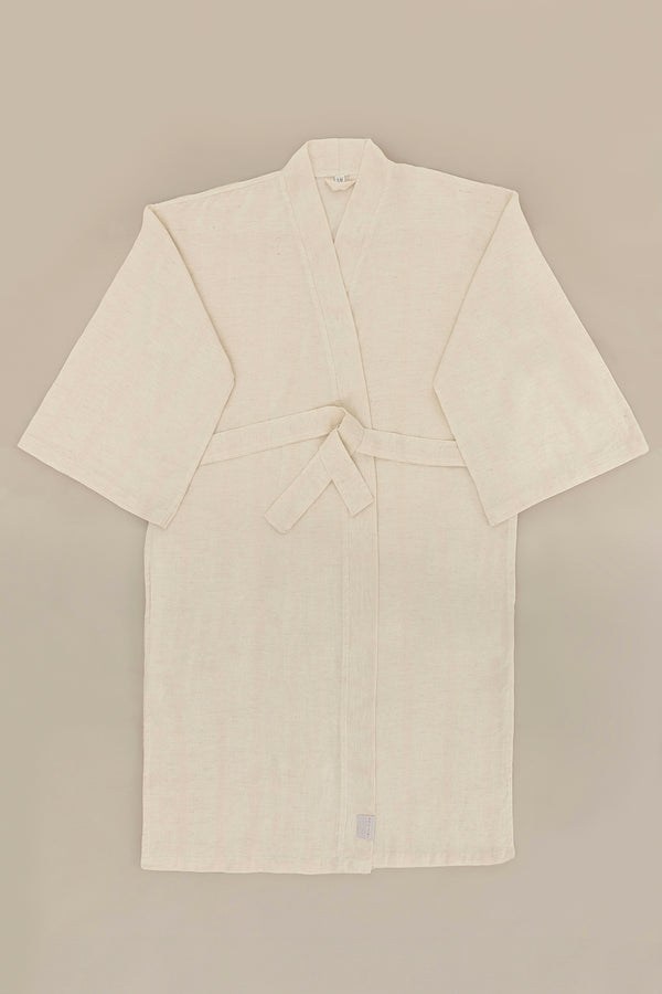 Raw Pamuk Keten Natural Kimono S-M 1515A