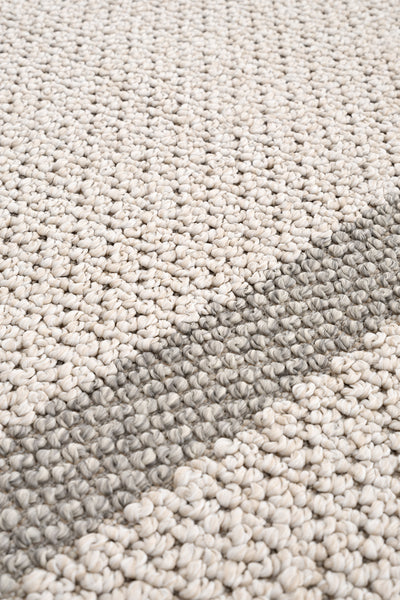 Retro Plain Krem Gri Bordürlü Halı A3234A