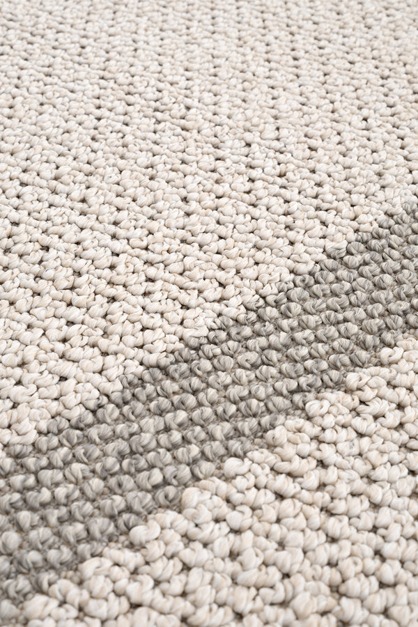 Retro Plain Krem Gri Bordürlü Halı A3234A