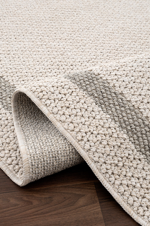 Retro Plain Krem Gri Bordürlü Halı A3234A