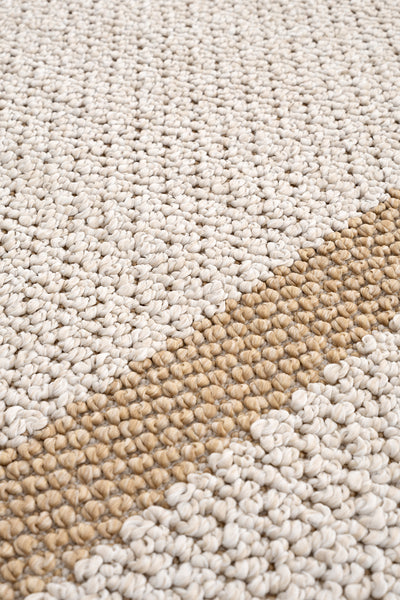 Retro Plain Krem Natural Bordürlü Halı A3234A