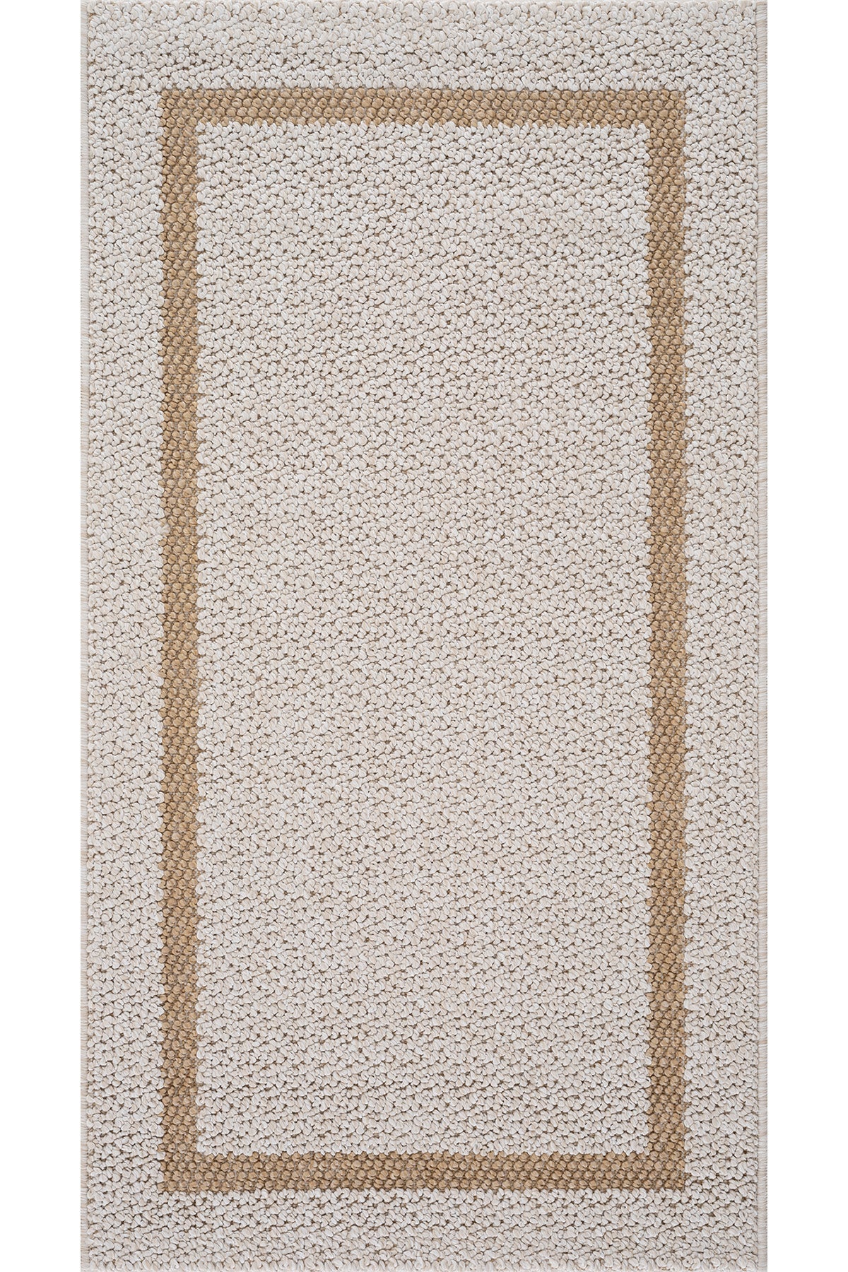 Retro Plain Krem Natural Bordürlü Yolluk A3234Y