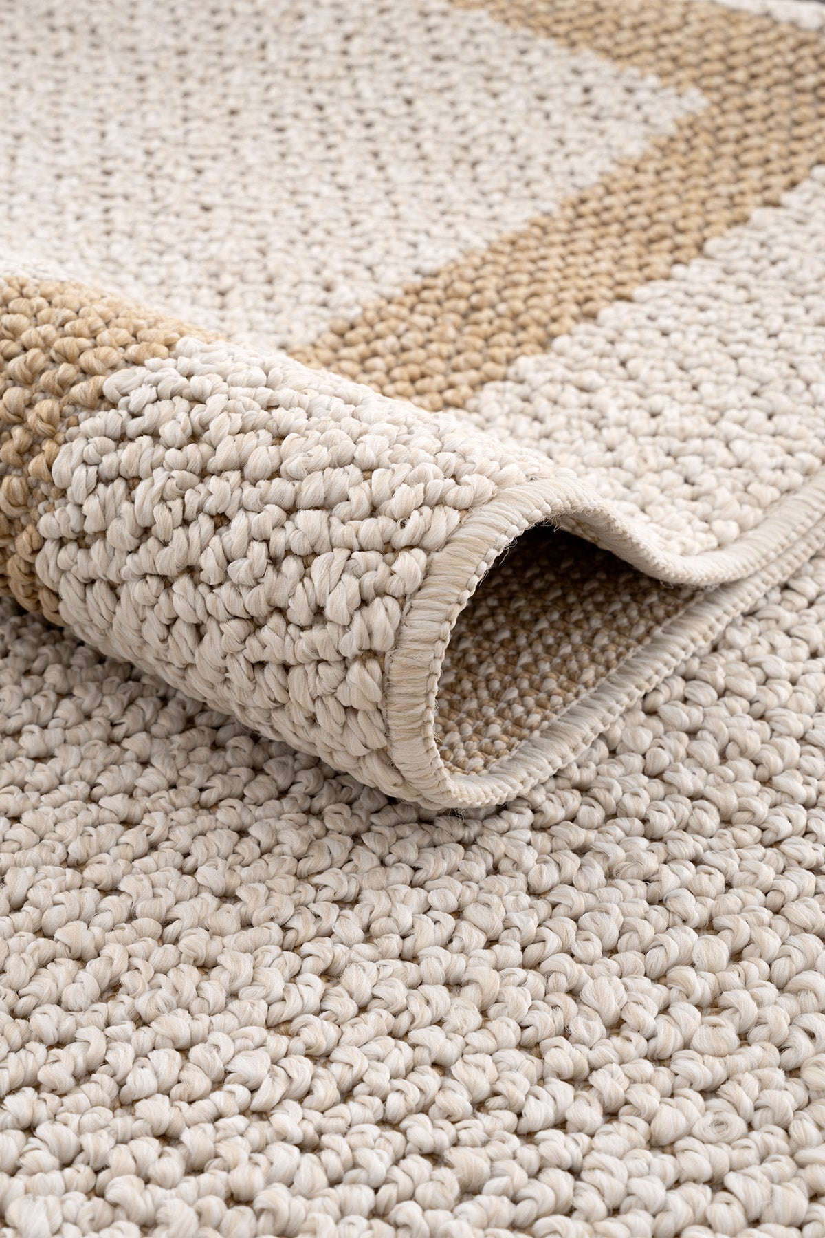Retro Plain Krem Natural Bordürlü Yolluk A3234Y