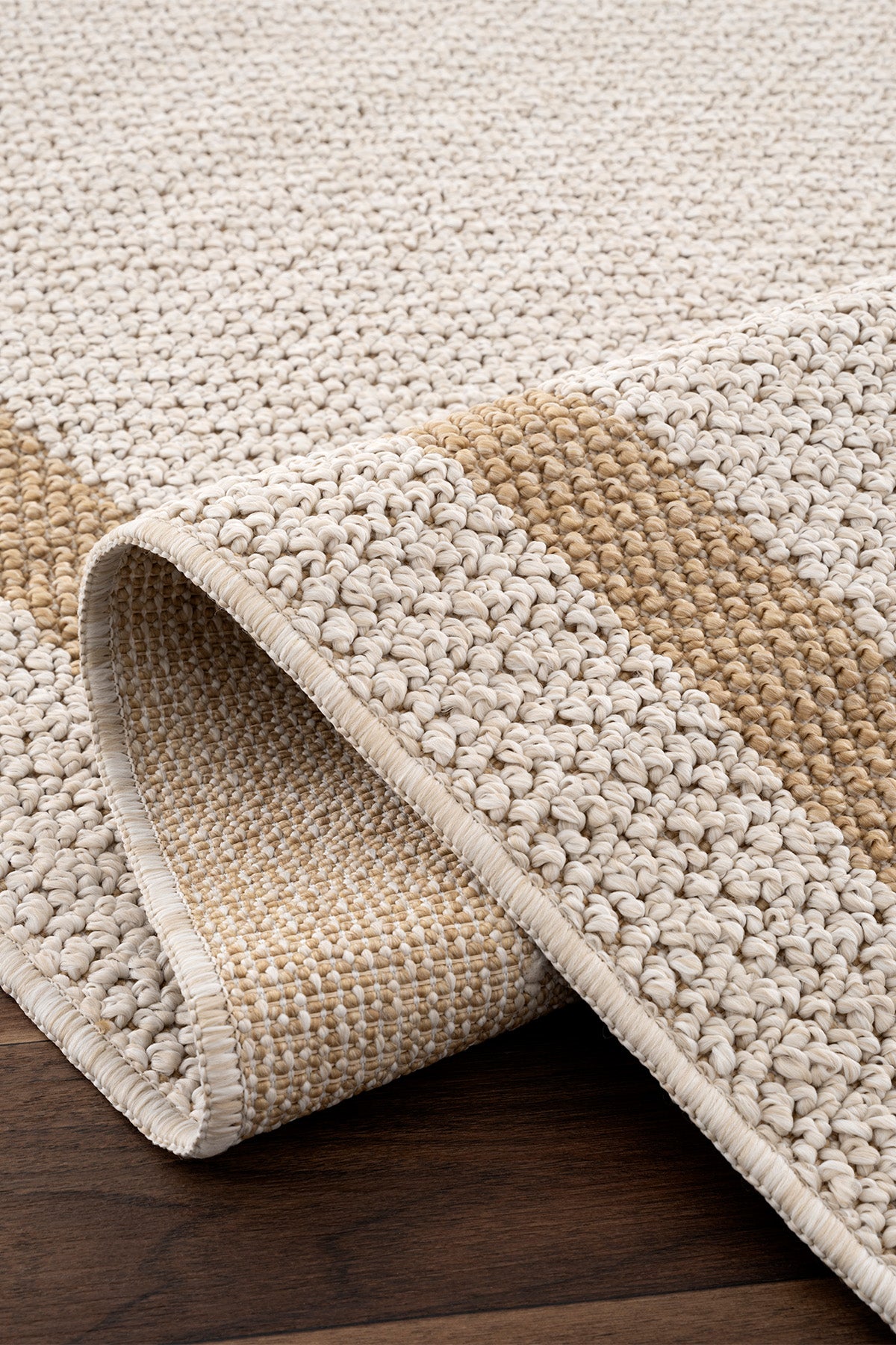 Retro Plain Krem Natural Bordürlü Yolluk A3234Y