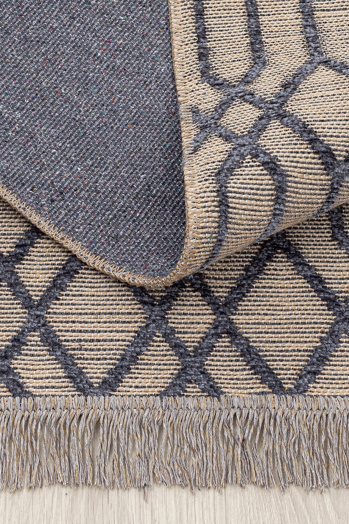 Rosso Antrasit Dokuma Sisal Halı Jüt Halı Kilim Salon Oturma Odası Yatak Odası Koridor Halısı 23037A