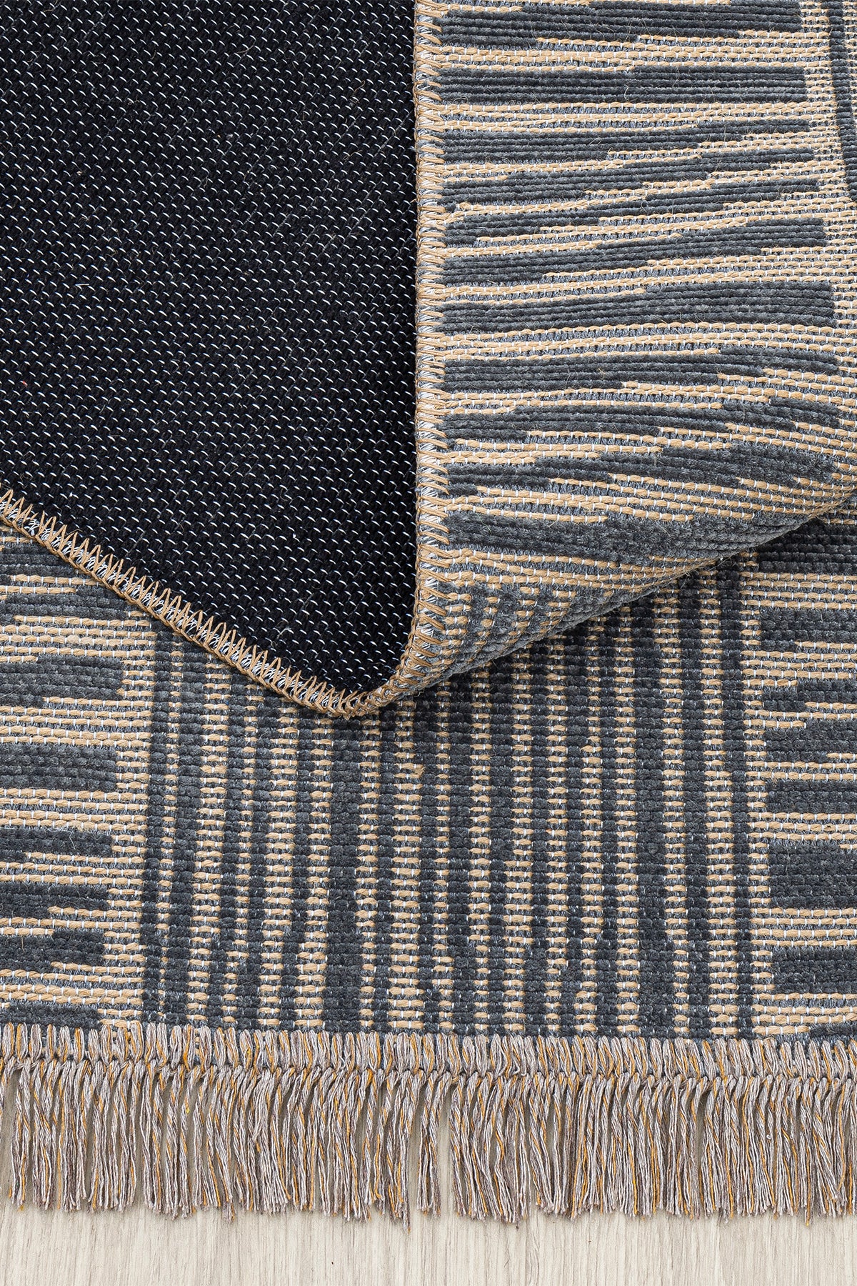 Rosso Antrasit Dokuma Sisal Halı Jüt Halı Kilim Salon Oturma Odası Yatak Odası Koridor Halısı 23043A