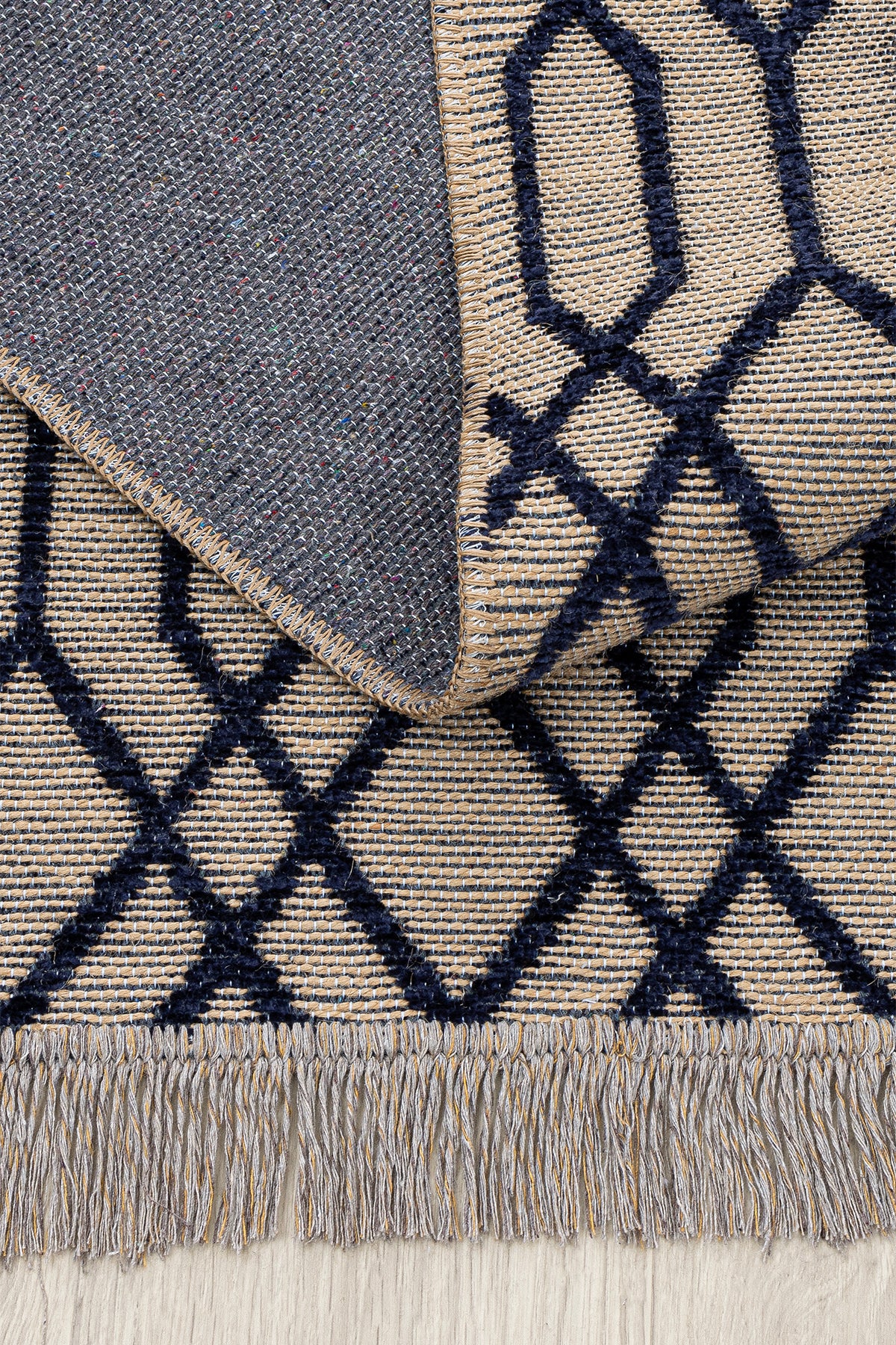Rosso Lacivert Dokuma Sisal Halı Jüt Halı Kilim Salon Oturma Odası Yatak Odası Koridor Halısı 23037A