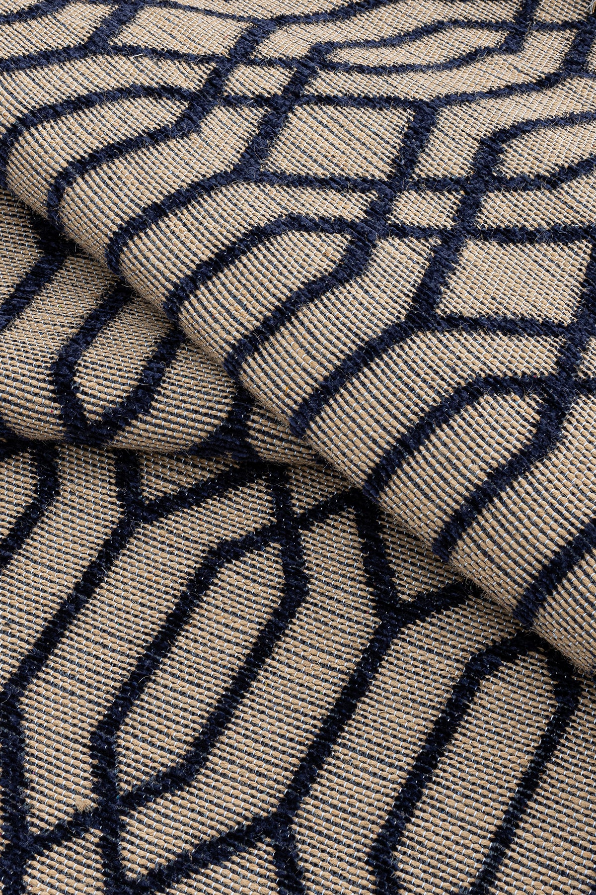 Rosso Lacivert Dokuma Sisal Halı Jüt Halı Kilim Salon Oturma Odası Yatak Odası Koridor Halısı 23037A