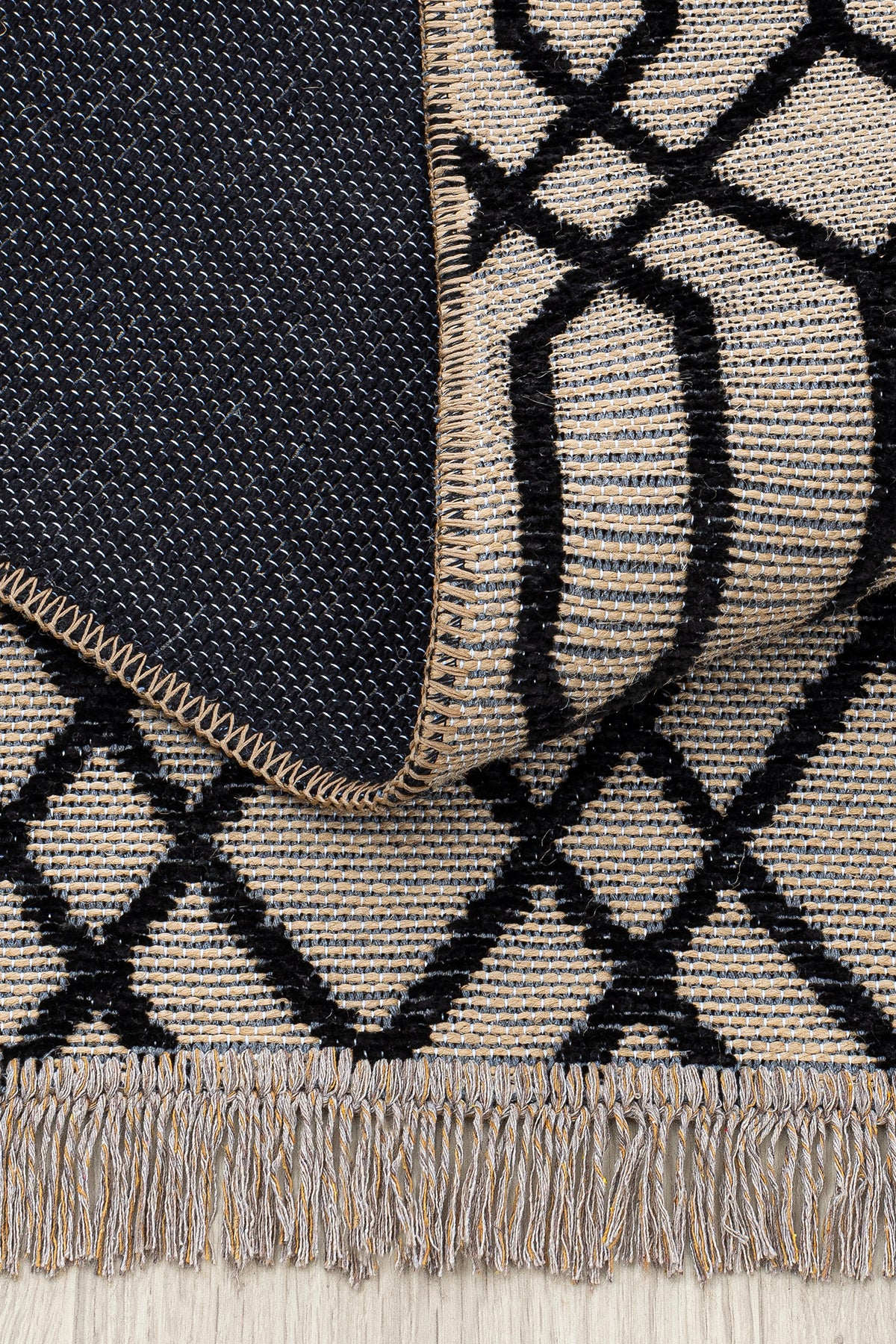 Rosso Siyah Dokuma Sisal Halı Jüt Halı Kilim Salon Oturma Odası Yatak Odası Koridor Halısı 23037A