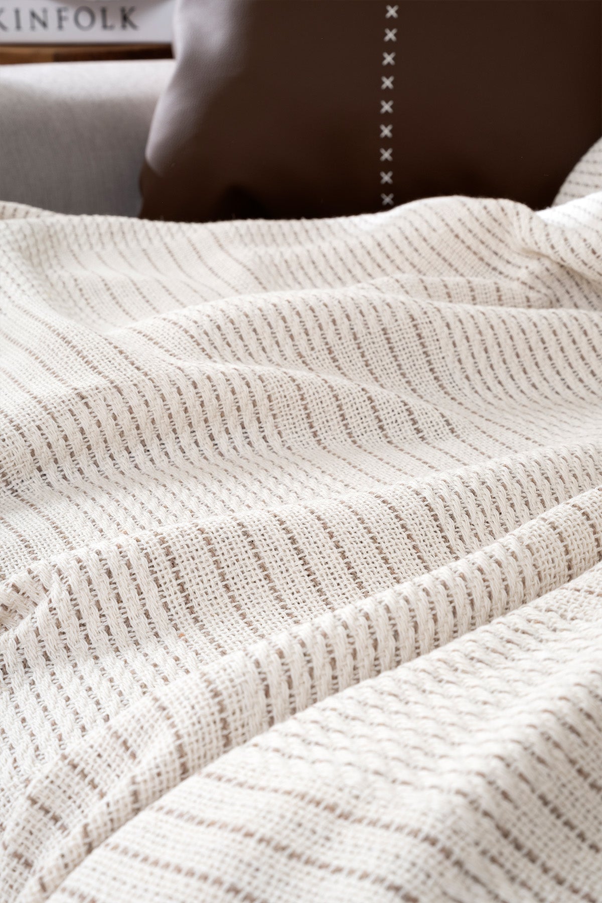 Rustıc Krem- Bej Koltuk Örtüsü 170X220Cm 5160A