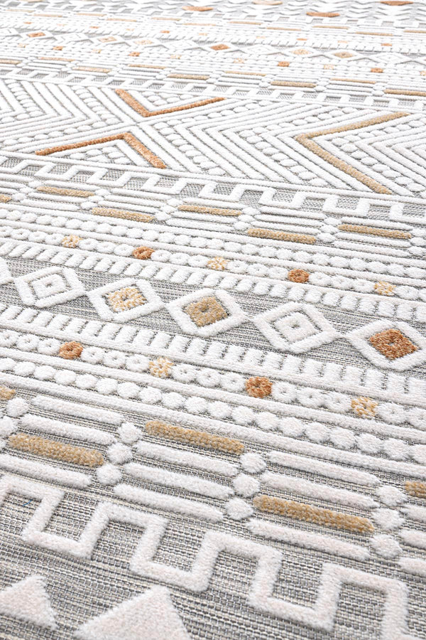 Sand Gri Sarı Temizlenebilir Halı 65550A