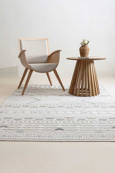 Sand Krem Gri Temizlenebilir Halı 65550A