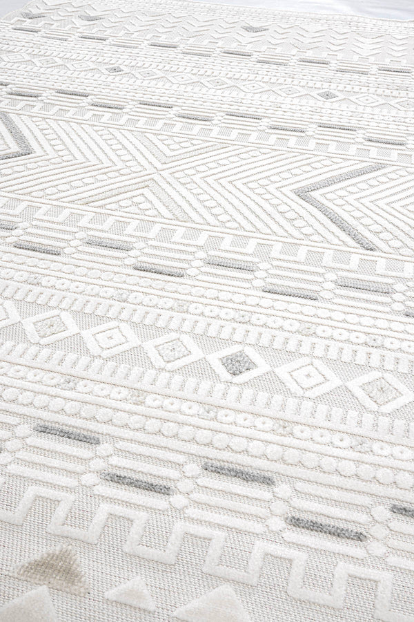 Sand Krem Gri Temizlenebilir Halı 65550A