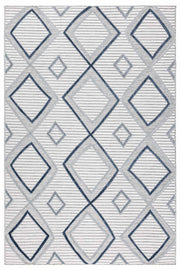 Sand Krem Mavi Temizlenebilir Halı 65549A