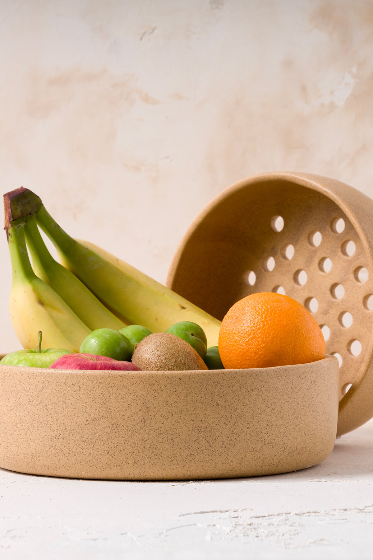 Sateen Bej Büyük El Yapımı Dekoratif Süzgeç 8603