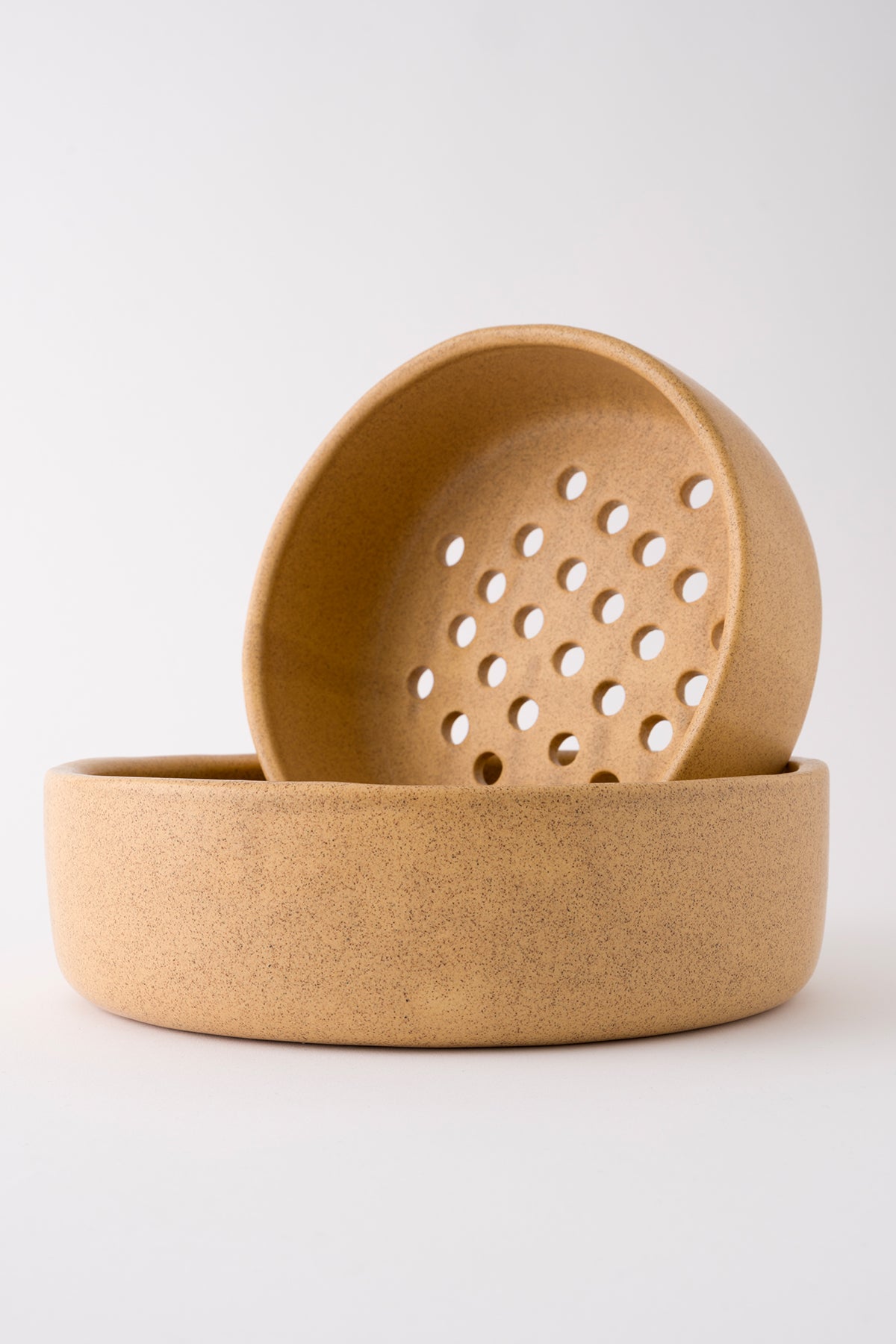 Sateen Bej Büyük El Yapımı Dekoratif Süzgeç 8603