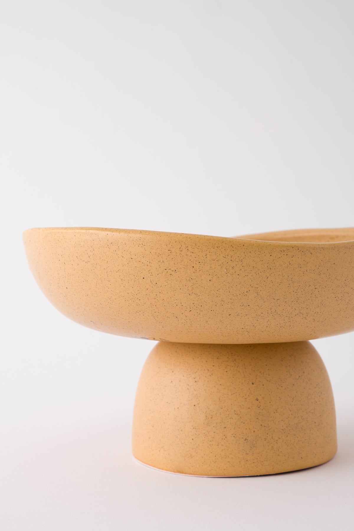 Sateen Mat Bej Ayaklı El Yapımı Küçük Sunum Kasesi 8613