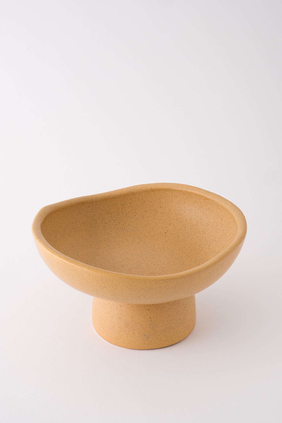 Sateen Mat Bej Ayaklı El Yapımı Küçük Sunum Kasesi 8613