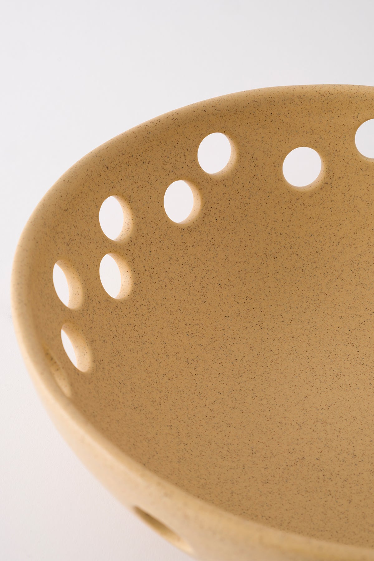 Sateen Mat Bej El Yapımı Oval Büyük Kase 8607