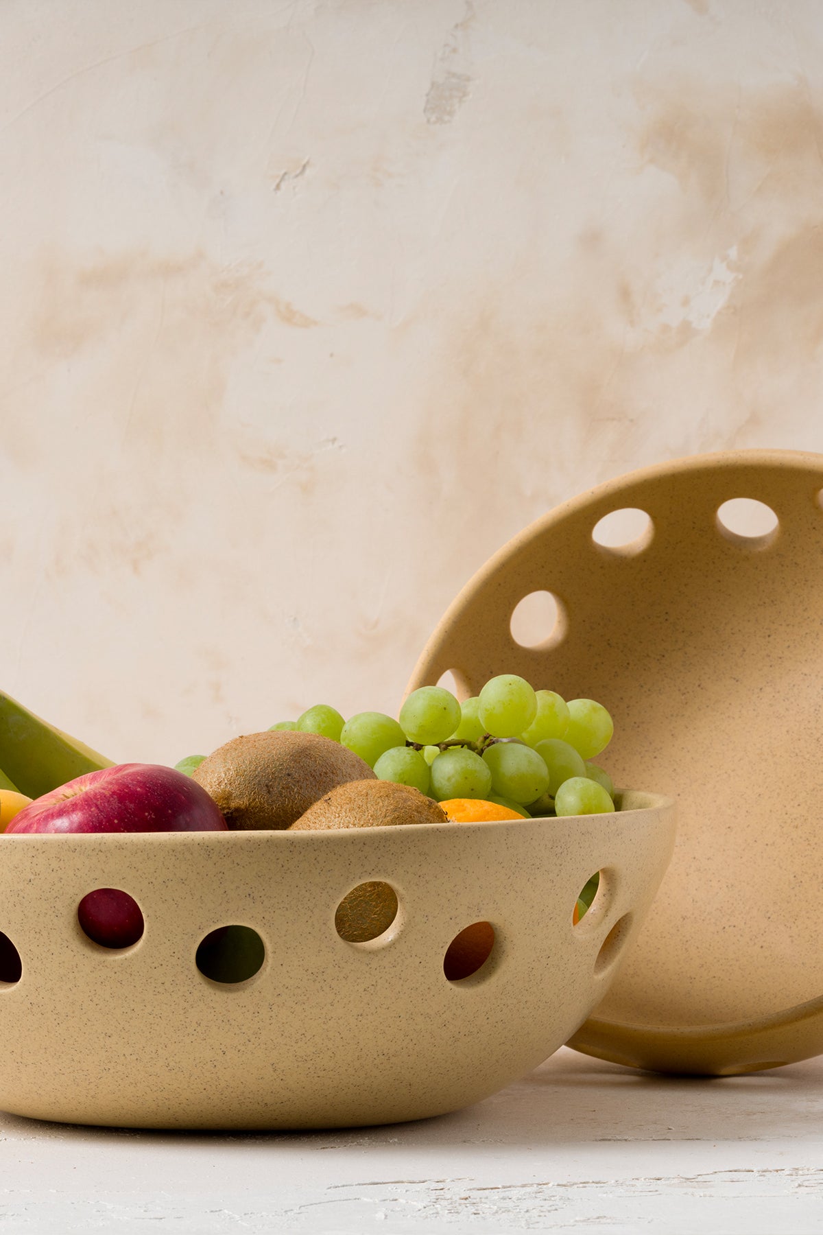 Sateen Mat Bej El Yapımı Oval Küçük Kase 8605