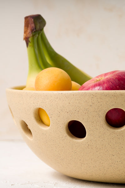 Sateen Mat Bej El Yapımı Oval Küçük Kase 8605