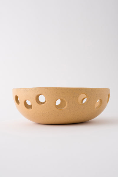 Sateen Mat Bej El Yapımı Oval Küçük Kase 8605