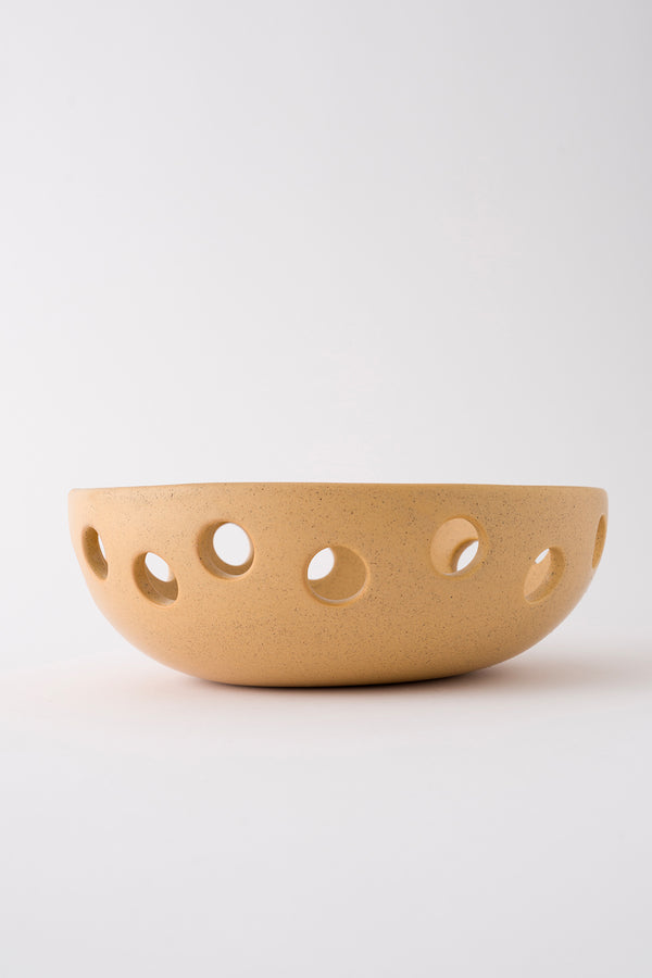 Sateen Mat Bej El Yapımı Oval Küçük Kase 8605