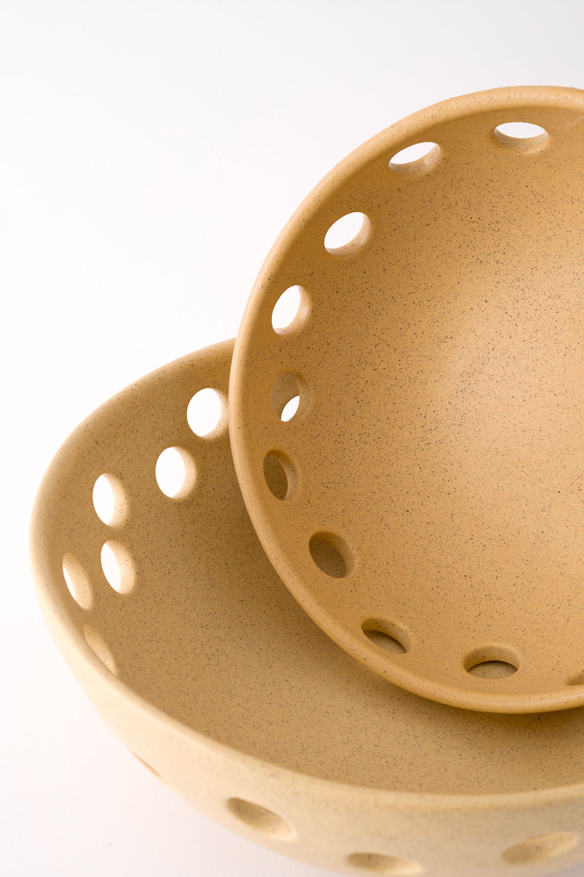 Sateen Mat Bej El Yapımı Oval Küçük Kase 8605