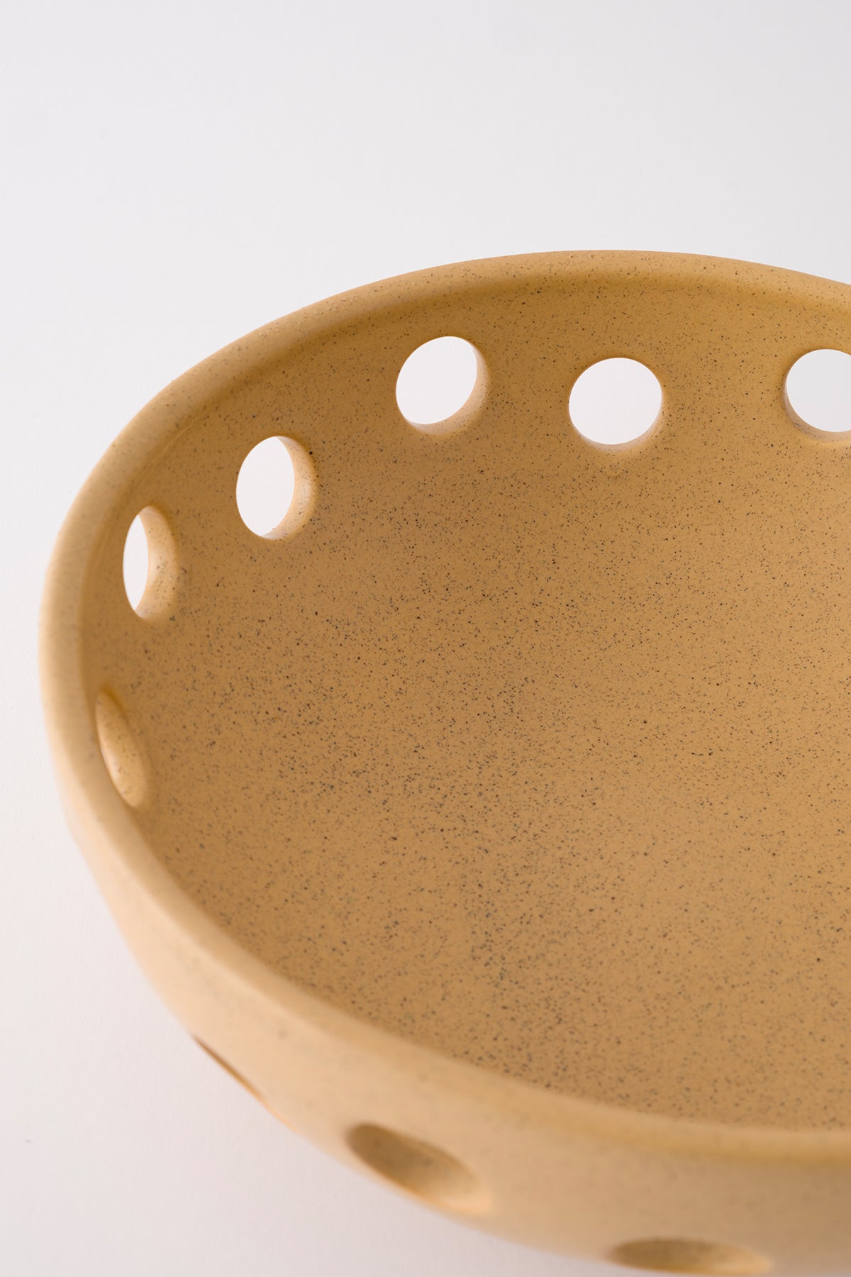 Sateen Mat Bej El Yapımı Oval Küçük Kase 8605