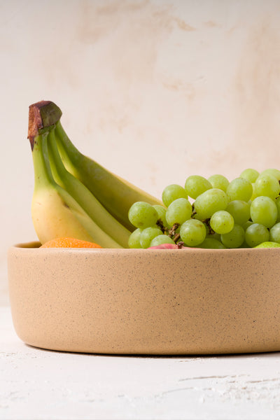 Sateen Mat Bej Kırçıllı El Yapımı Sunum Kasesi 8619