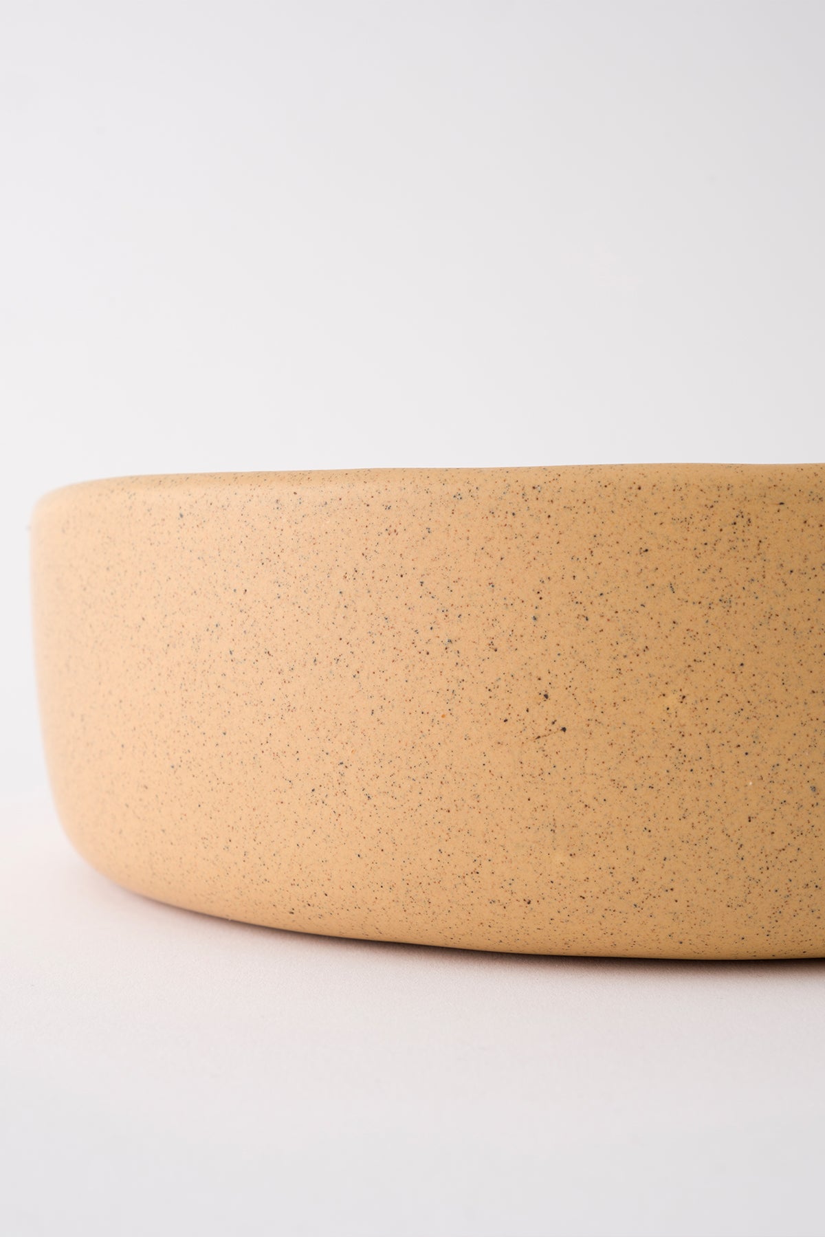 Sateen Mat Bej Kırçıllı El Yapımı Sunum Kasesi 8619