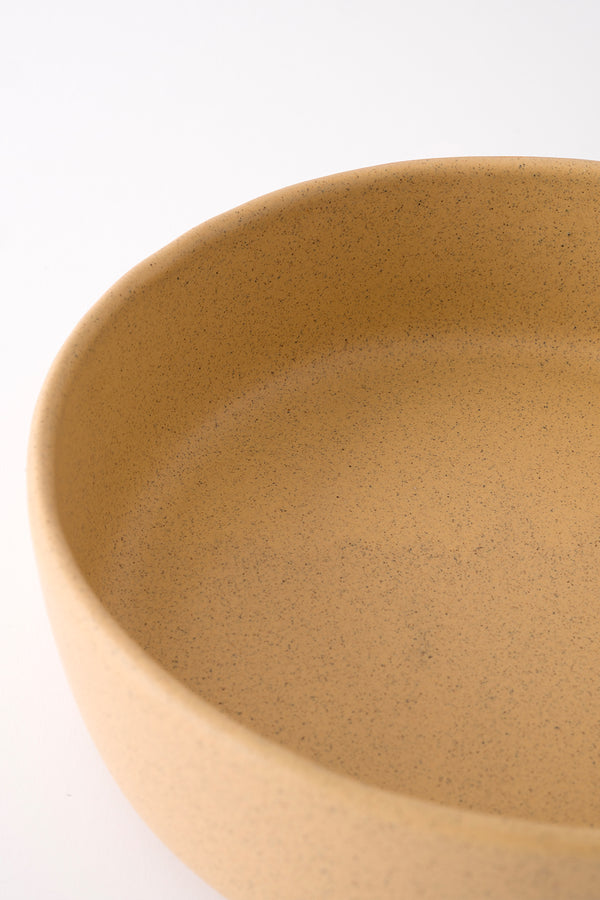 Sateen Mat Bej Kırçıllı El Yapımı Sunum Kasesi 8619