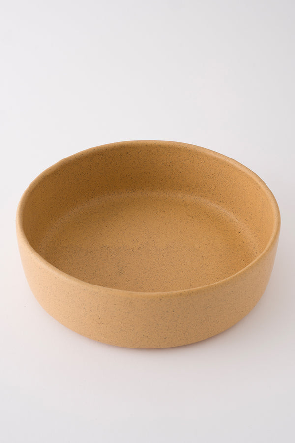 Sateen Mat Bej Kırçıllı El Yapımı Sunum Kasesi 8619